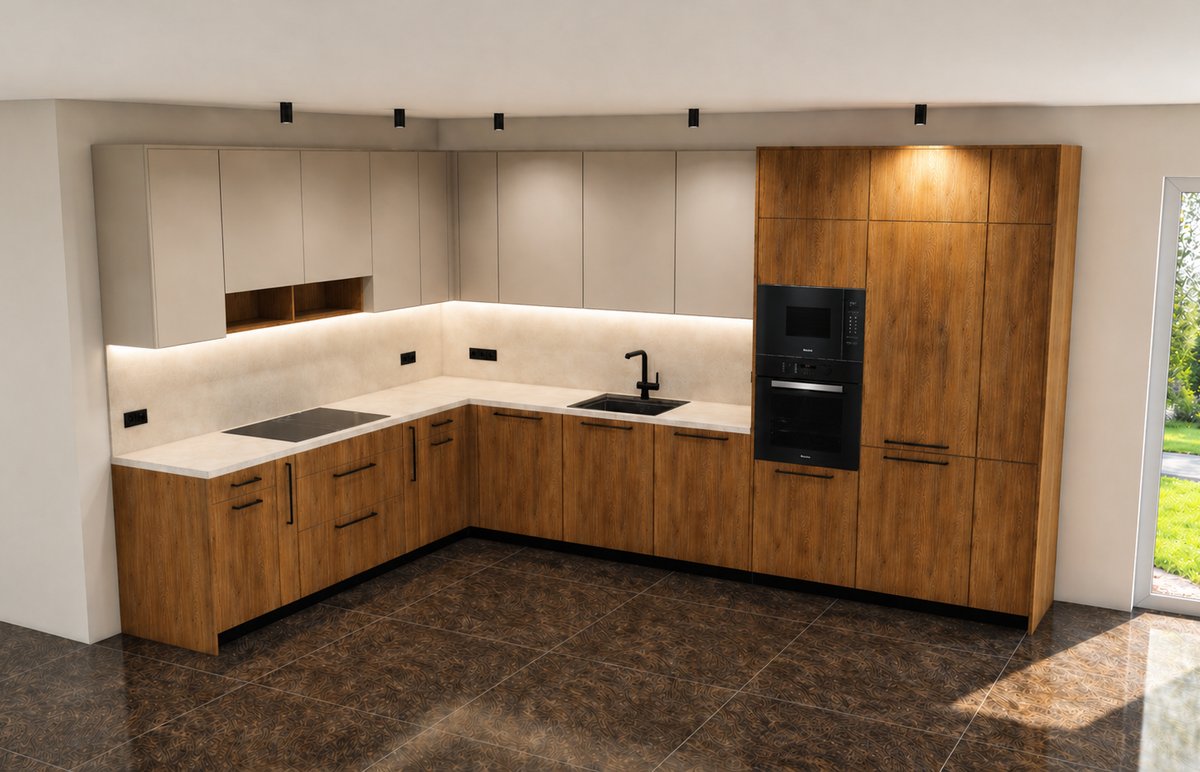 Modul Lukas – L-Form-Zeile mit Miele-Geräten